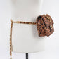 Faux Leopard Skin Bag With Chain Belt