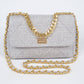 Linen Chain Crossbody Bag