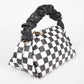 Checkered Faux Leather Crossbody Bag