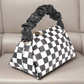 Checkered Faux Leather Crossbody Bag