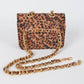 Faux Leopard Skin Bag With Chain Belt