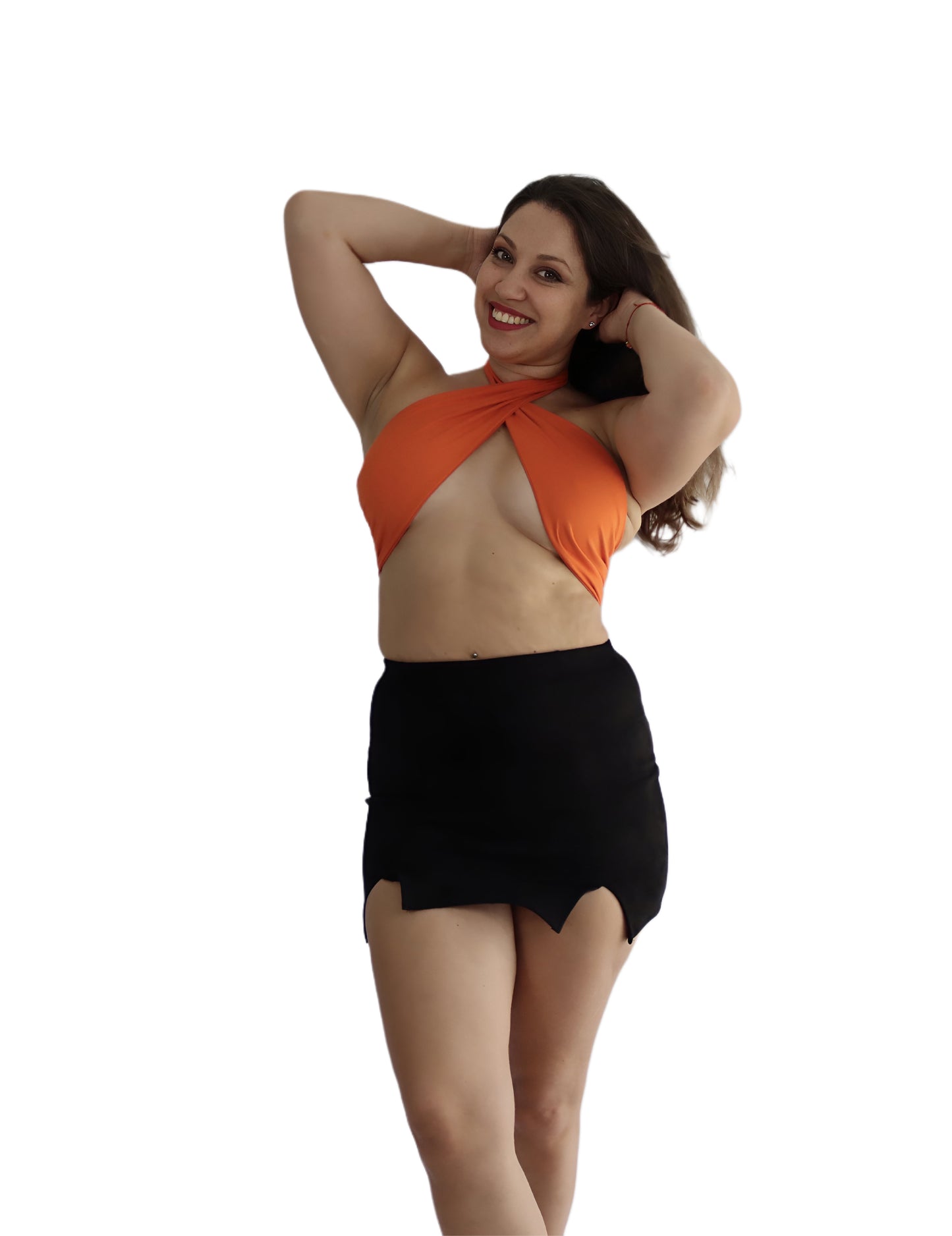 Cross Halter Neck Cropped Top