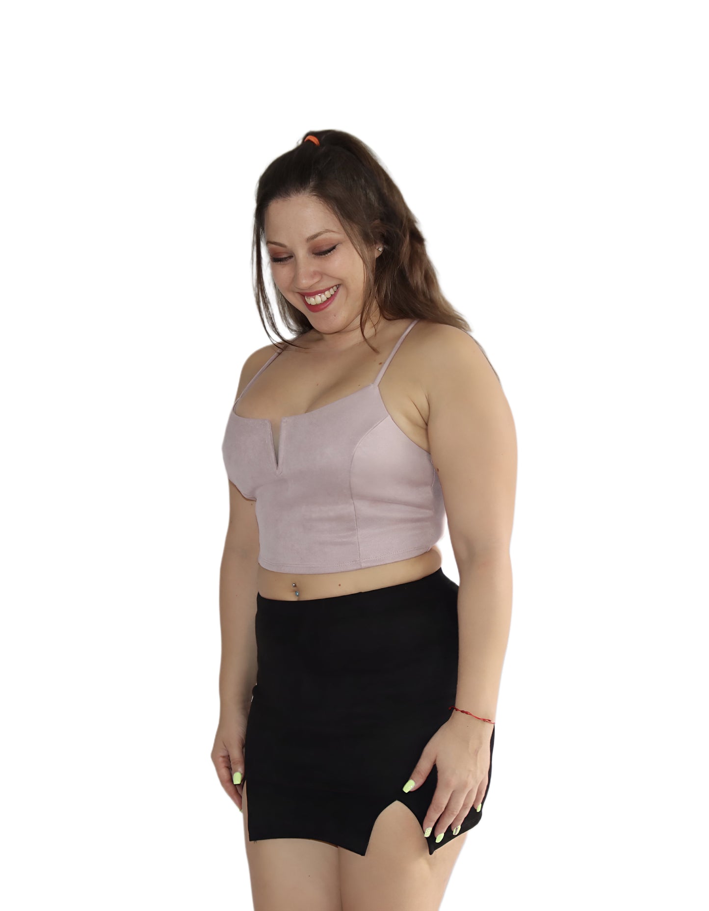 Notch Neck Cropped Top