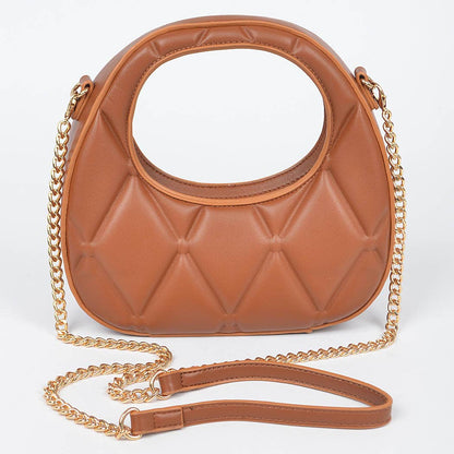 Quilted Faux Leather Handle Bag