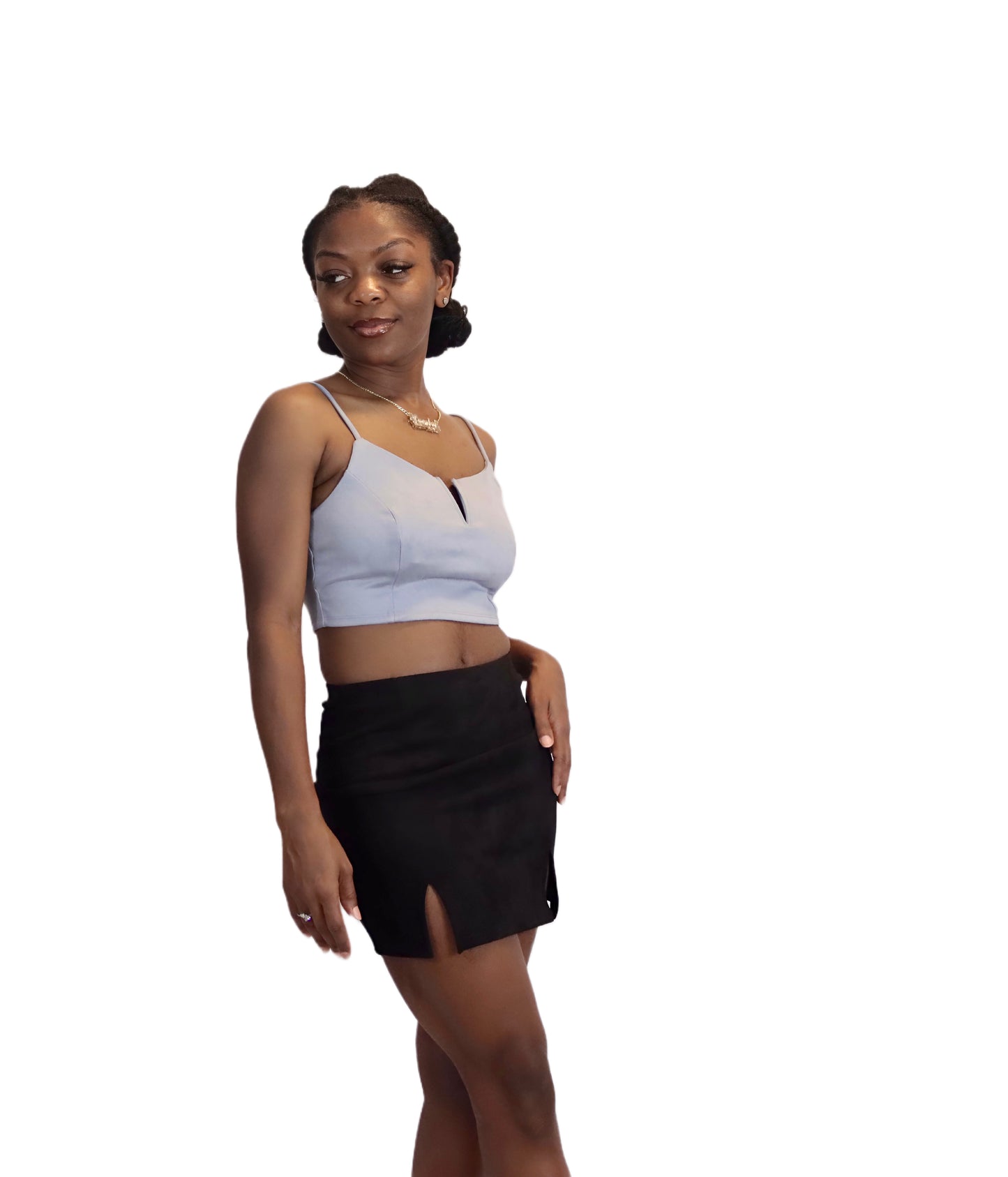 Notch Neck Cropped Top