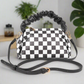 Checkered Faux Leather Crossbody Bag